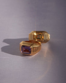 The Caroline Step - Cut Ring - Amethyst | Gold Vermeil Plated Sterling Silver