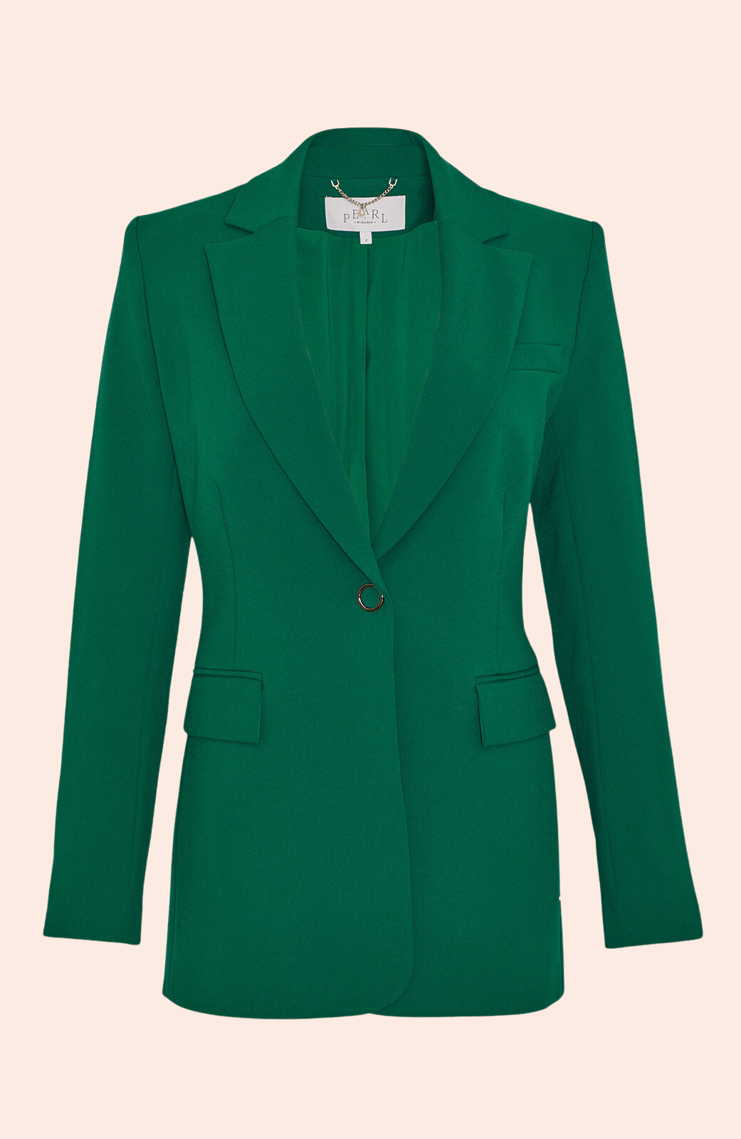 Stretch Crepe Contrast Detail Blazer | Forest