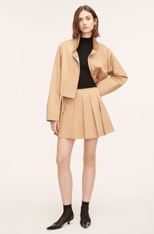 Military Cotton Mini Skirt | Khaki