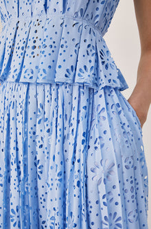 Geo Eyelet Pleated Tank | Bluebird