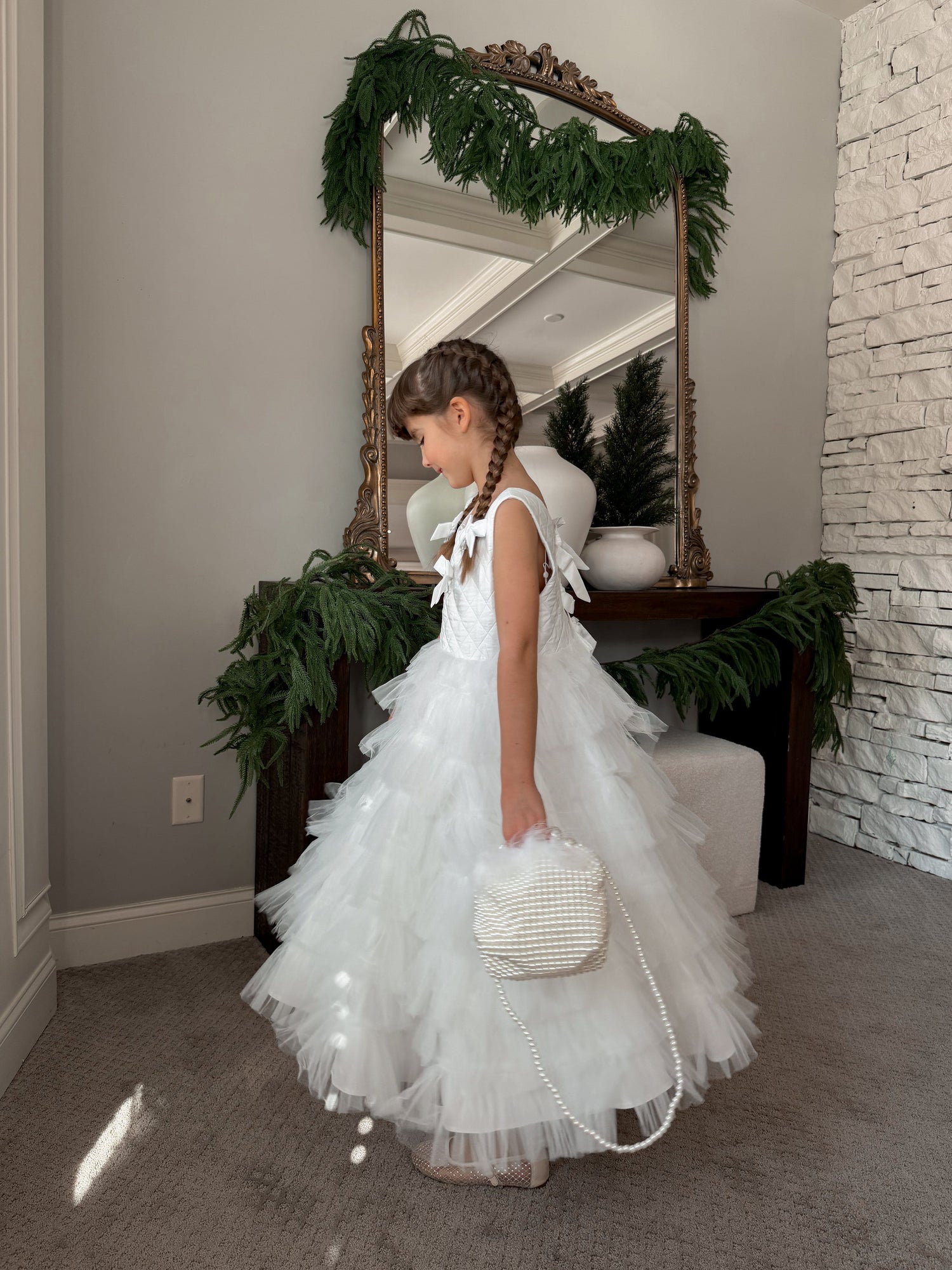 Girl | Poppy Quilted Dress | White