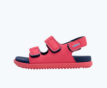 Side view of a Native Shoes Kids Frankie Sugarlite Kids | Dazzle Pink/ Regatta Blue/ Dazzle Pink Footwear