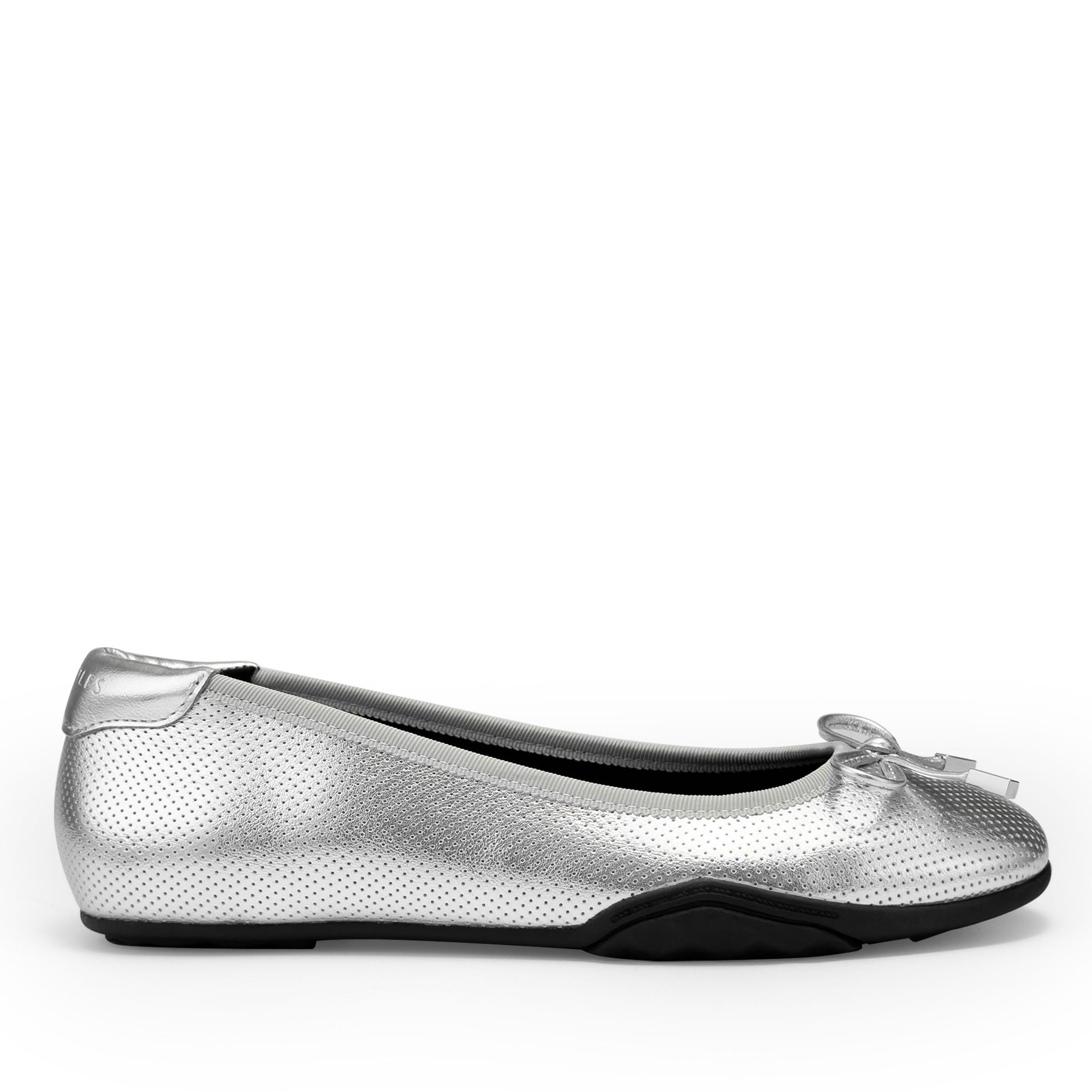 Onyx | Silver Metallic Perforated Faux Leather