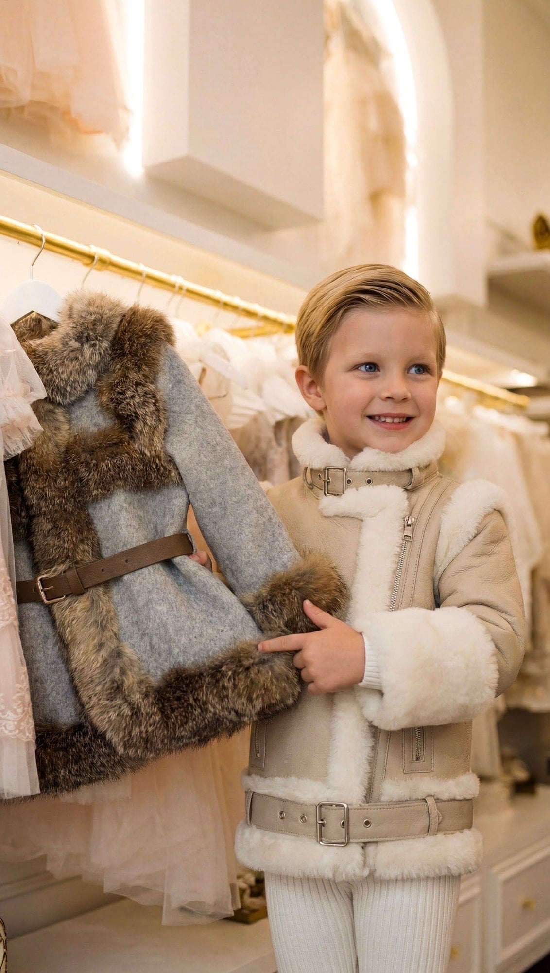 Unisex | Sheepskin Leather Jacket | Beige