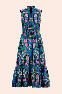 Rose Garden Cotton Smocked Dress | Navy Multi