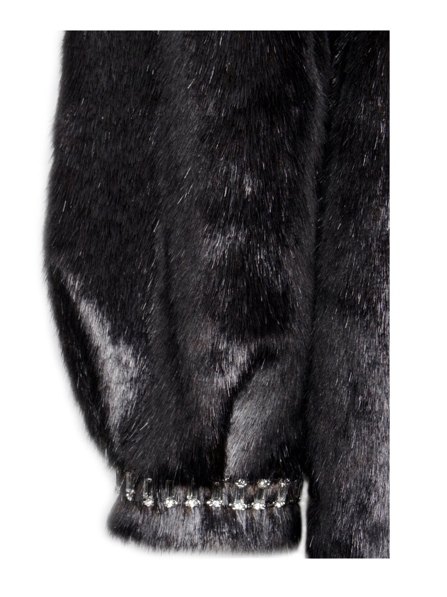 Yahia Vegan Long Faux Mink Coat | Black