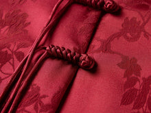 Satin Chinese-style Jacket | Wine Red