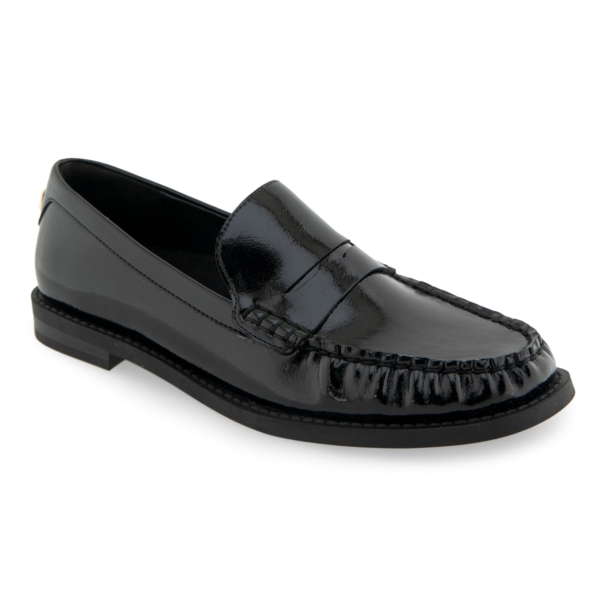 Sienna | Black Crinkle Patent Faux Leather