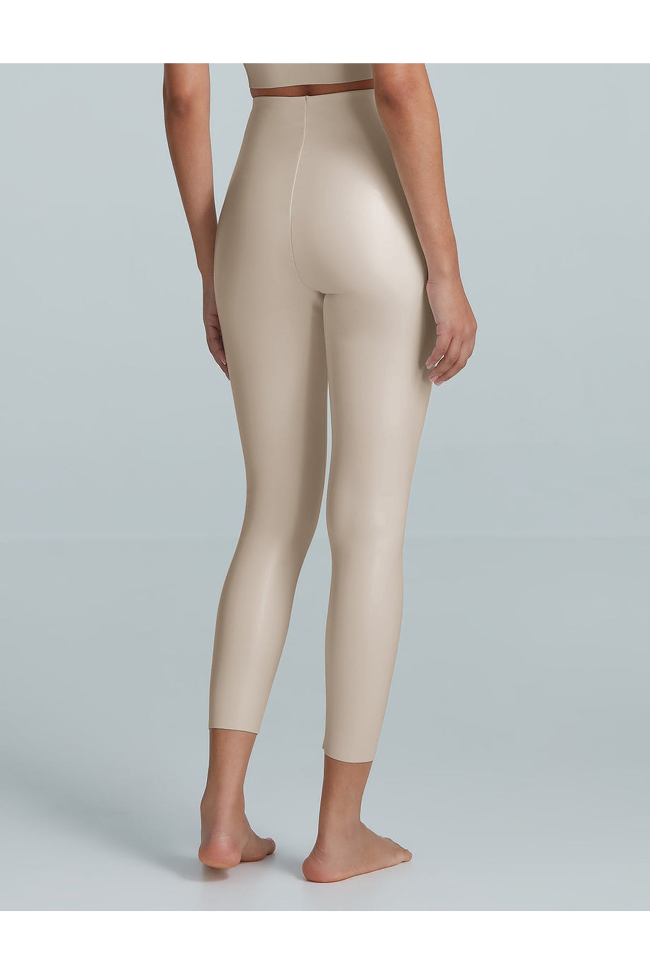 7/8 Faux Leather Legging | Sand