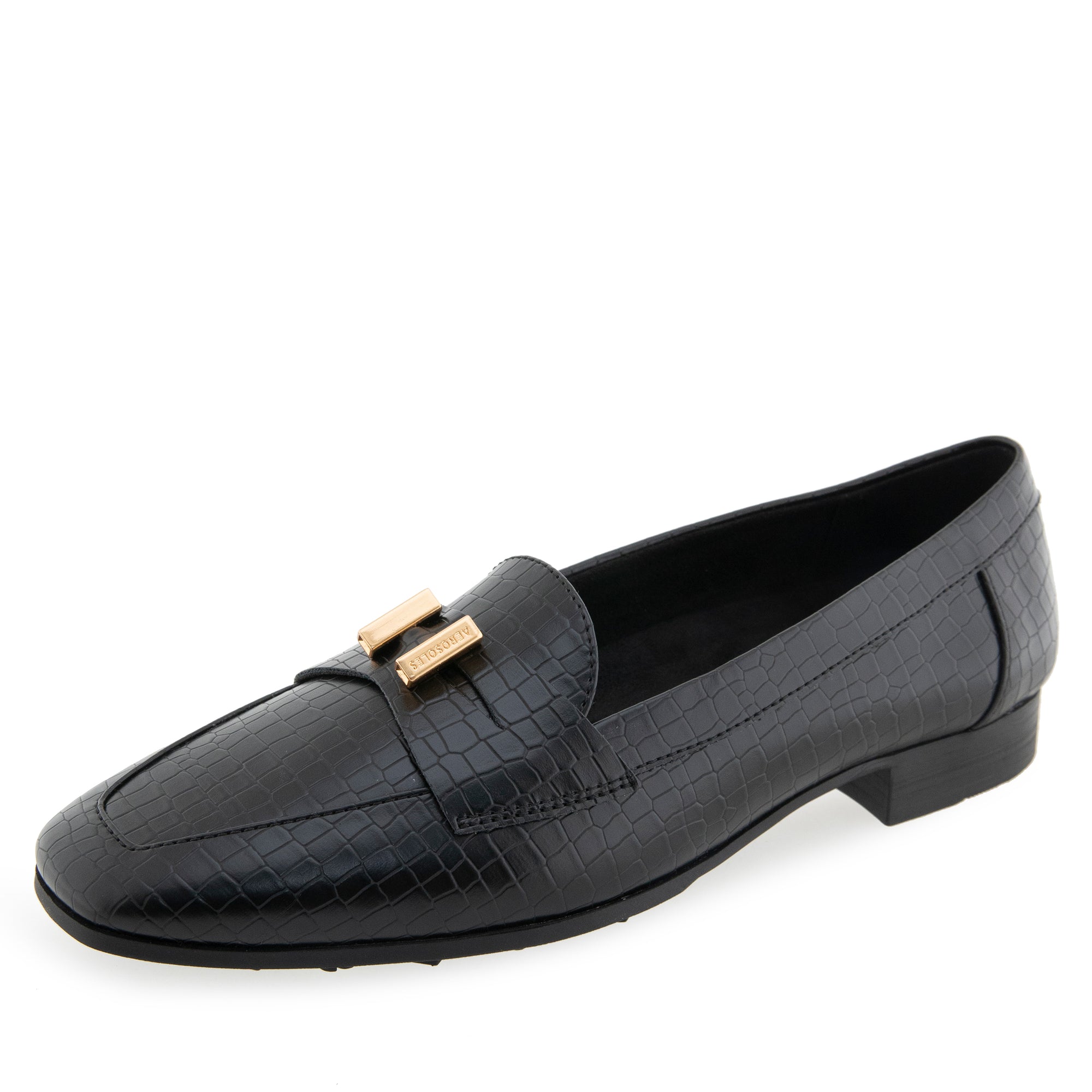 Paulette | Black Mini Embossed Crocco Faux Leather