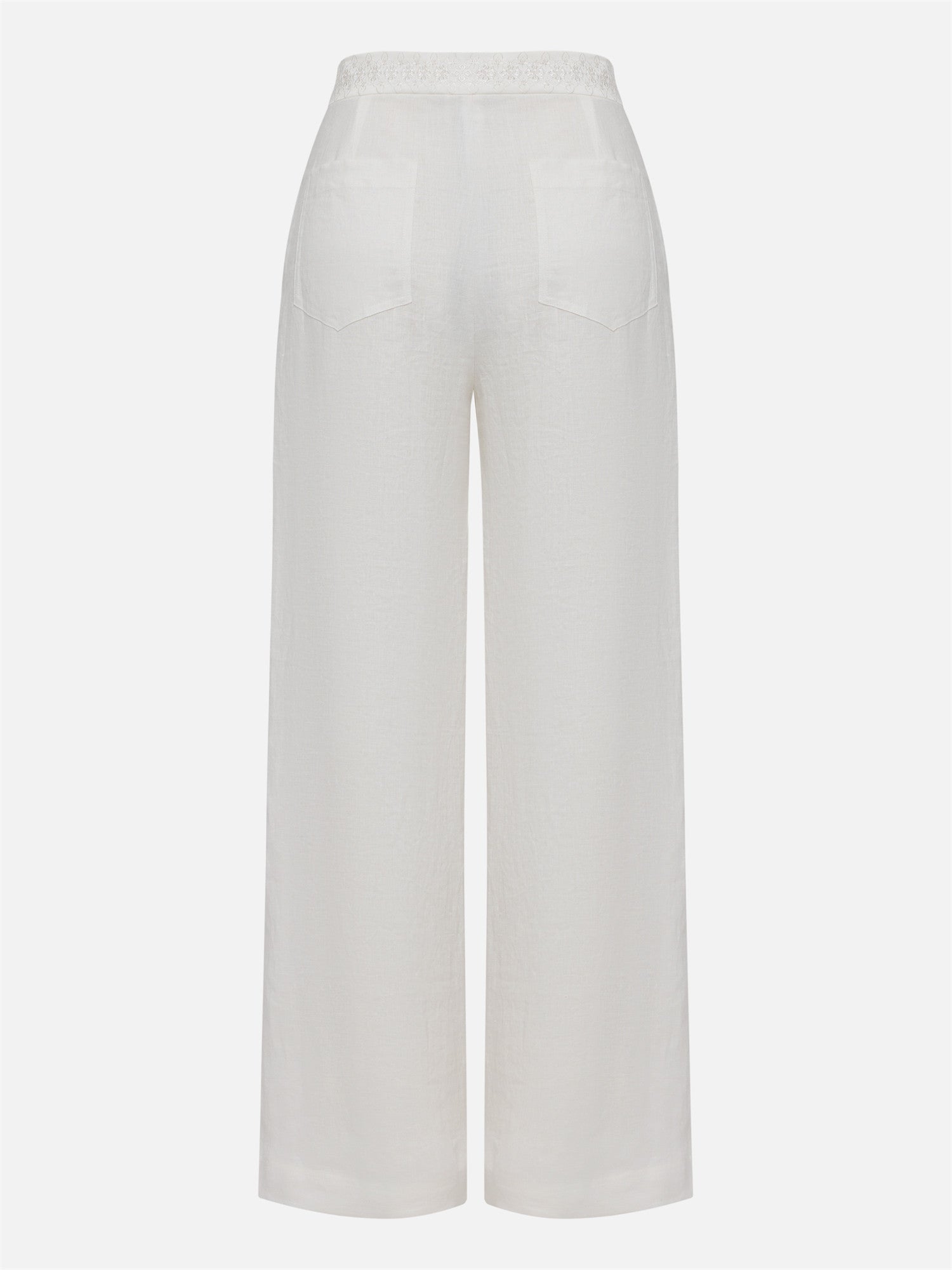 Heavyweight Linen Wide-Leg Pants | White