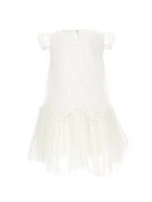 Girls | Tulle Dress With Spire Flounces | Cream/Gold