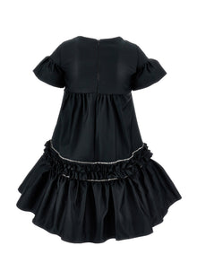 Girls | Duchesse Dress With Rhinestones | Black