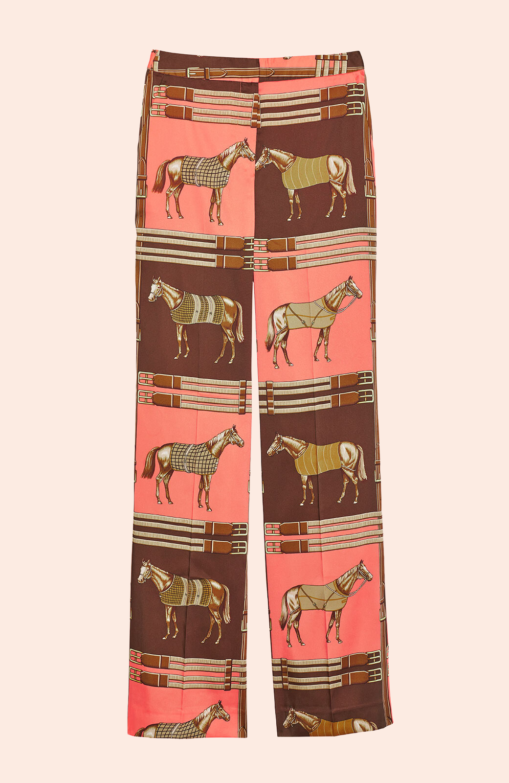 Equestrian Twill Wide Leg Pant | Coral Multi