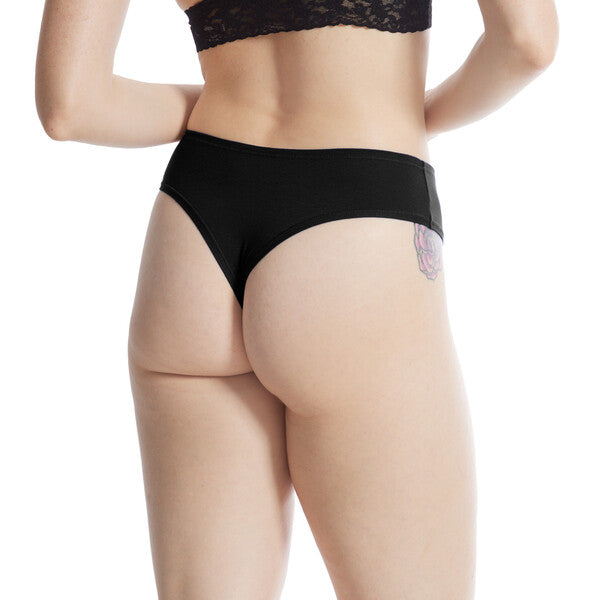 Play Stretch Natural Rise Thong | Black