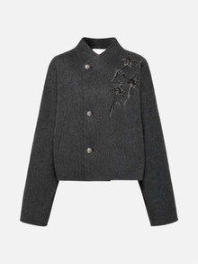Chinese Style Double-Faced Short Coat | Grey
