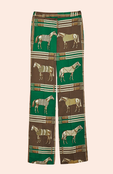 Equestrian Twill Wide Leg Pant | Forest Multi