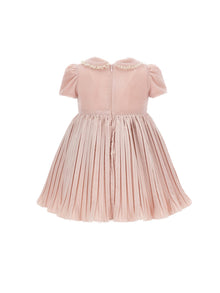 Girls | Velvet Dress With Lurex Tulle | Light Pink
