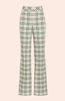 Oversized Plaid Hanna Pant | Ivory/Forest