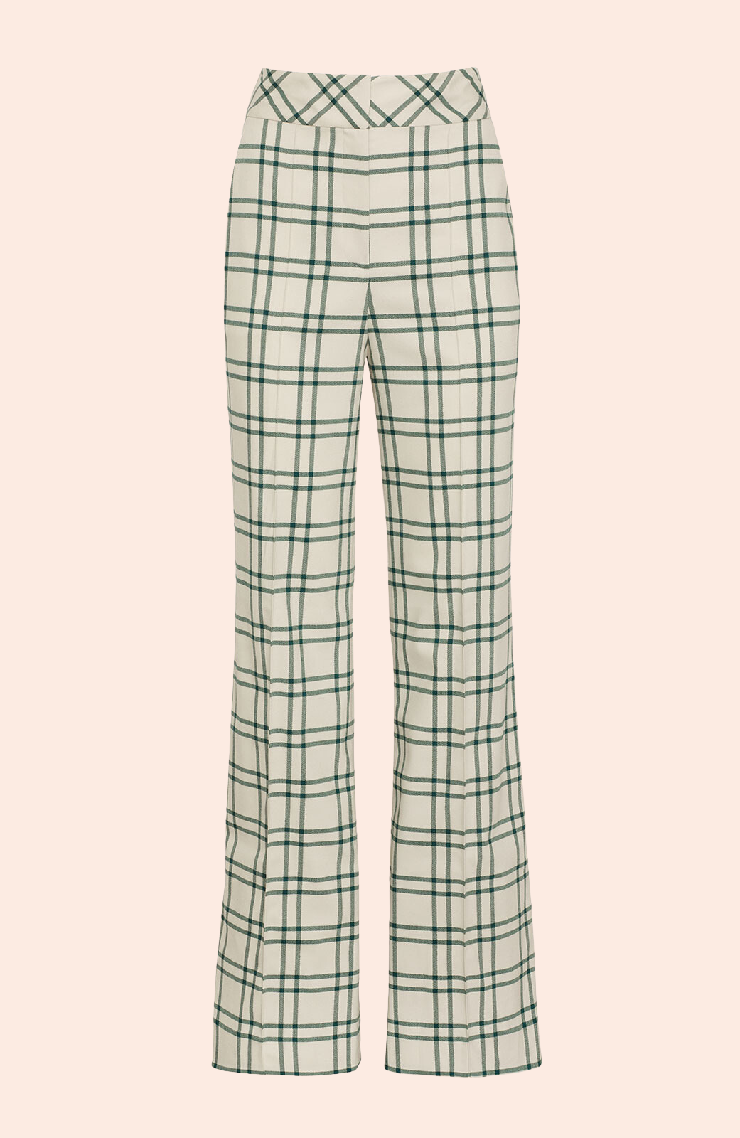 Oversized Plaid Hanna Pant | Ivory/Forest