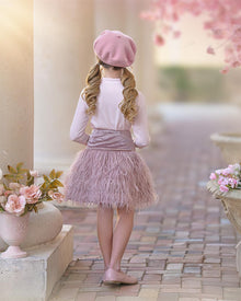 Girl | Feather Skirt | Dusty Pink