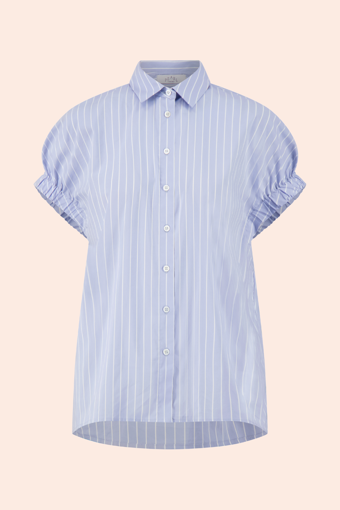 Striped Cotton Poplin Capelet Top | Cloud