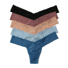 5-Pack Daily Lace Low Rise Thong | Black/Allspice/ Taupe/Grey Mist/Storm Cloud