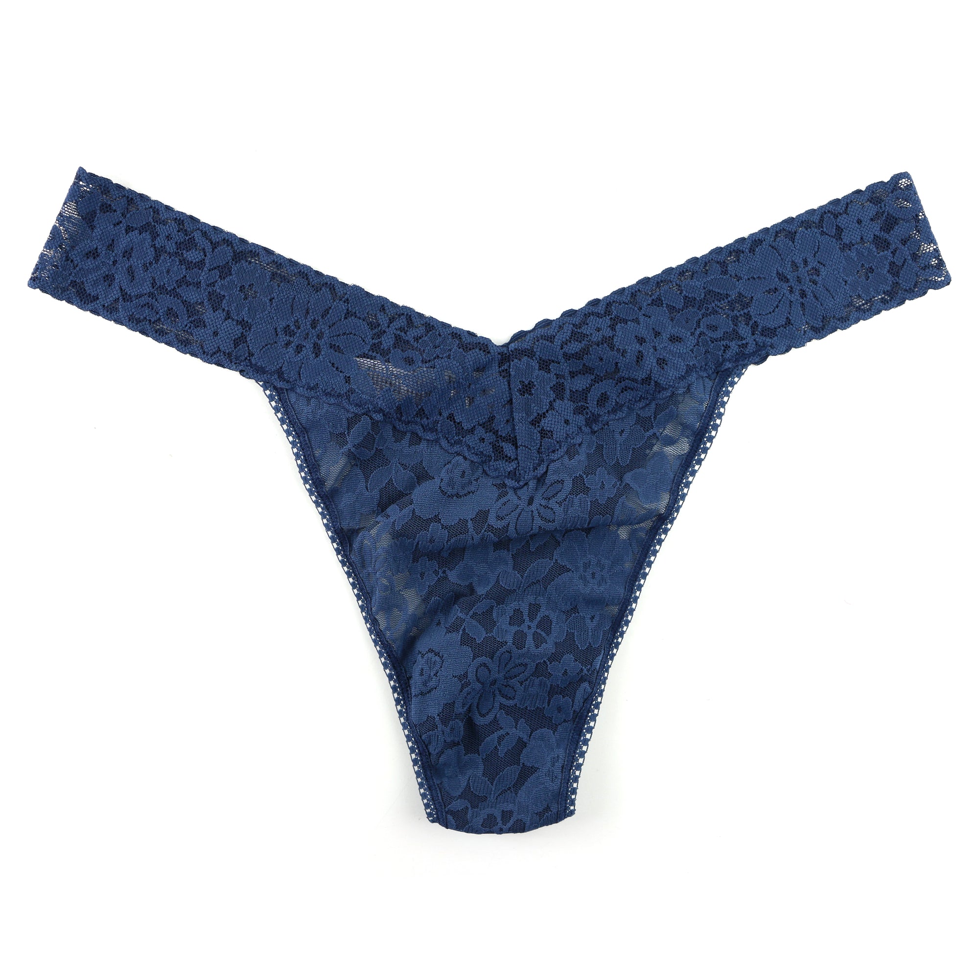 Plus Size Daily Lace Original Rise Thong | Nightshade (Blue)