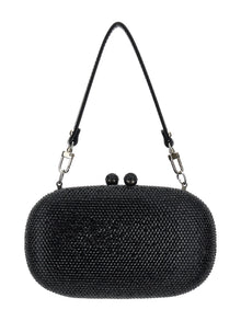 Girls | Oval Rhinestone Clutch Bag | Black