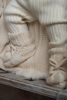 Oatmeal Organic Cotton Knit Booties | Oat