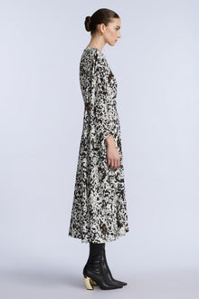 One Sleeve Midi Dress | Dotty Print