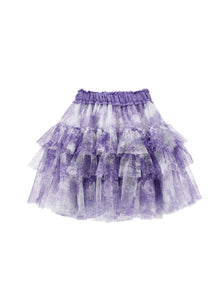 Girls | Printed Tulle Skirt | Cream/Wisteria