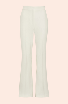 Stretch Crepe Contrast Detail Pant | Ivory