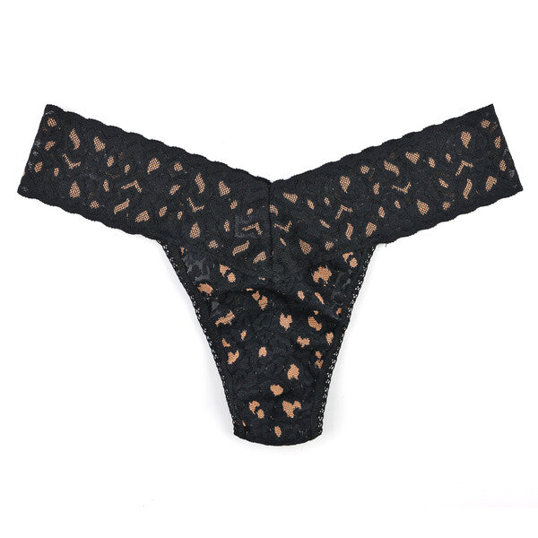 Petite Lace Low Rise Thong | Black x Praline