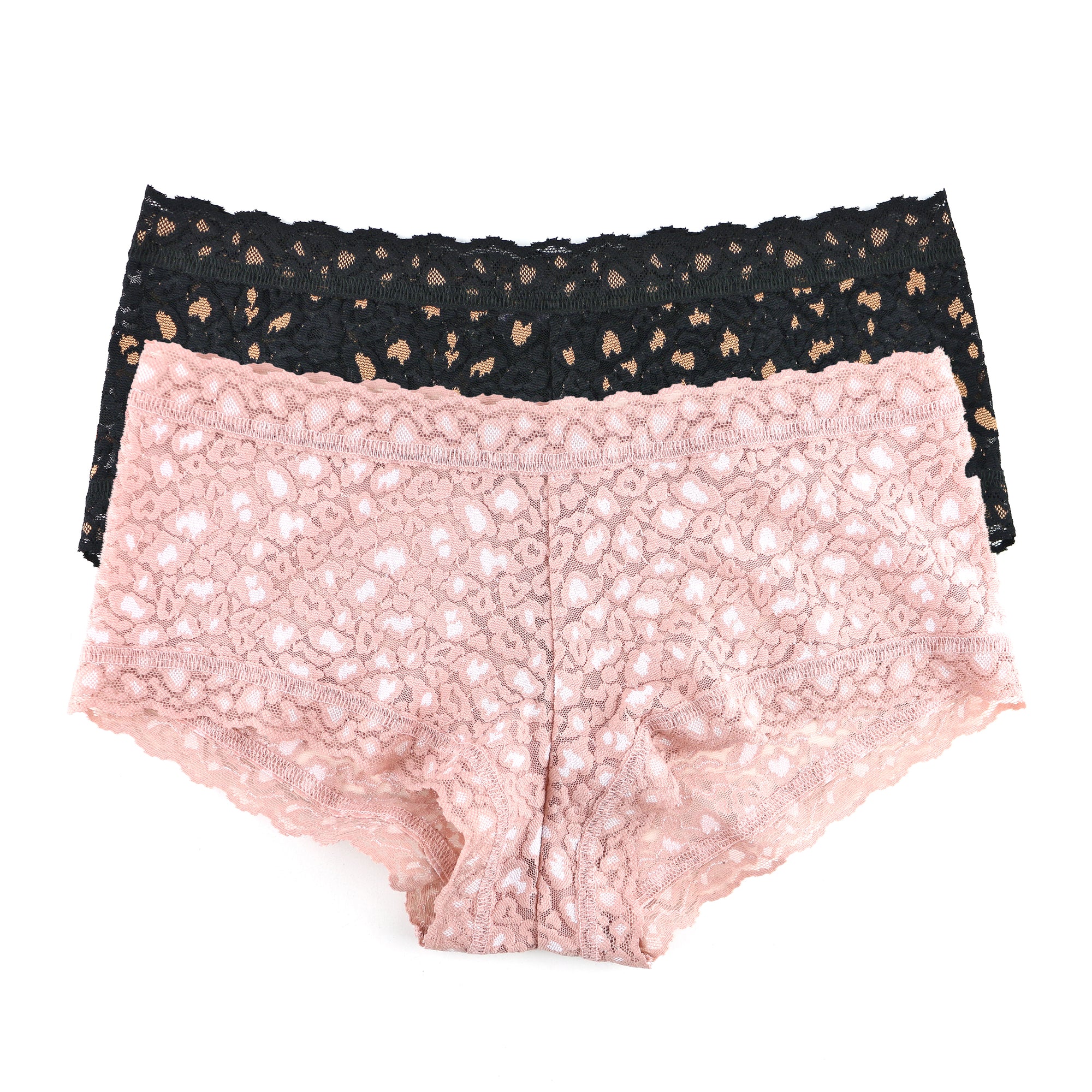 2-Pack Cross-Dyed Boyshort | Black/Praline, Desert Rose/White