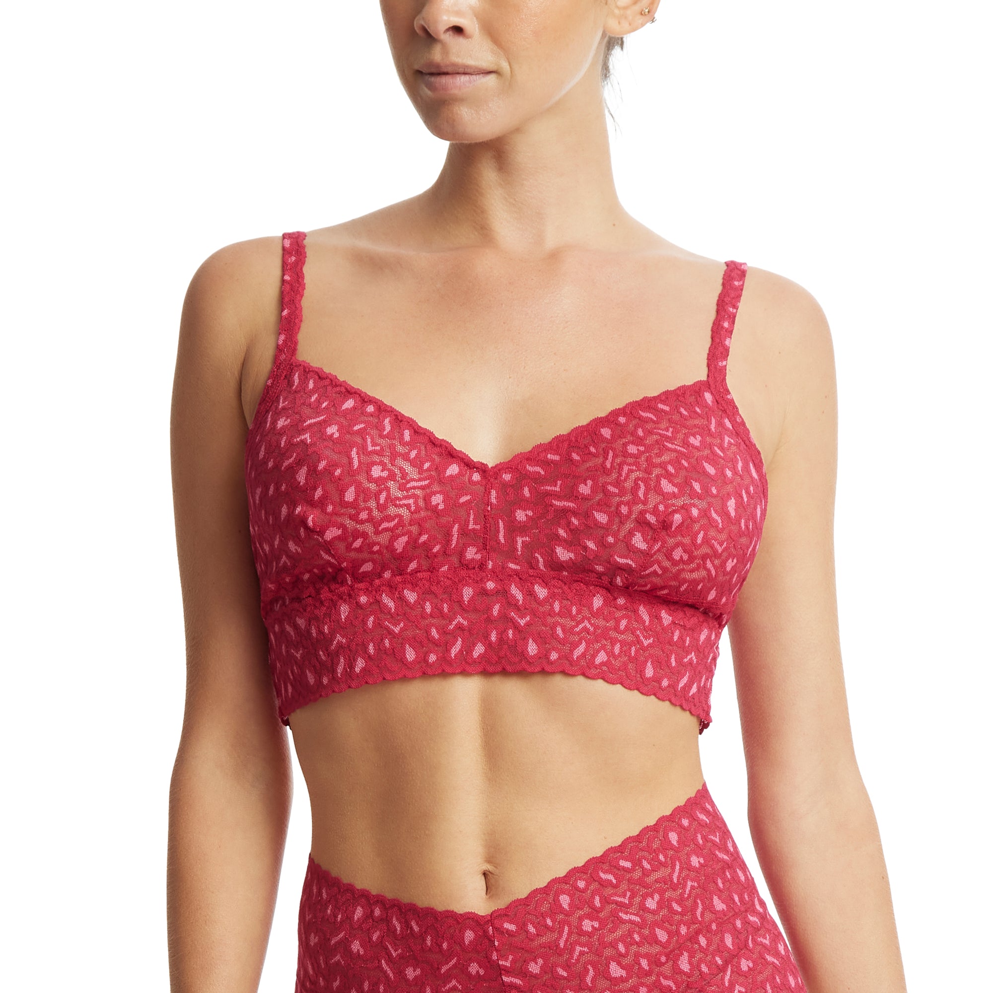 Cross-Dyed V-Neck Bralette | Berry Sangria/Pink Sapphire