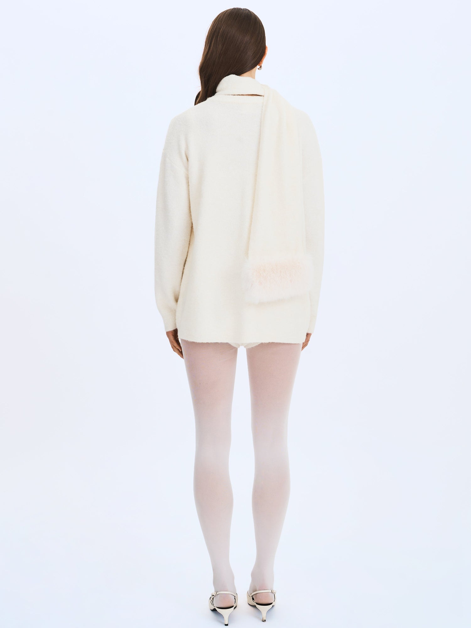 Orla Wool-Blend Ribbed Knit Cardigan | White