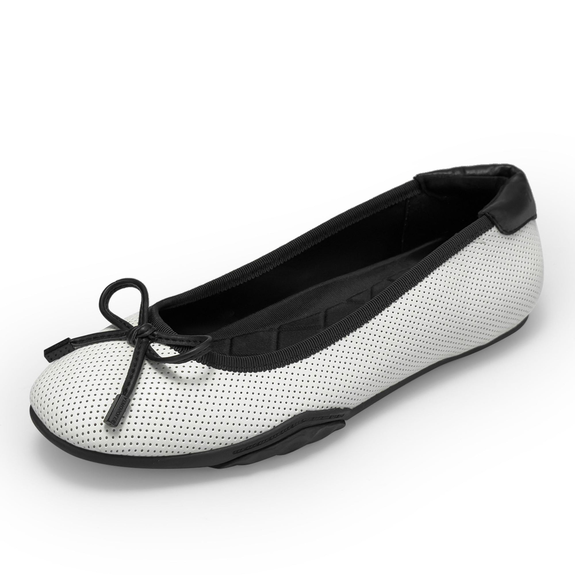 Onyx | White/Black Perforated Faux Leather