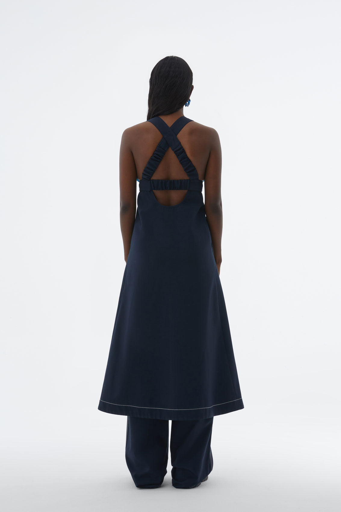 Knit Rubber Panel Bra Dress | Women | Blue