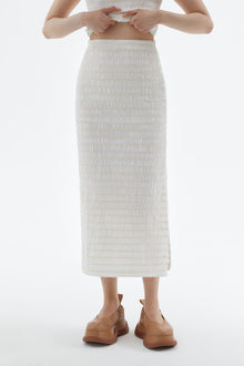 Embroidered Stretch Skirt | Women | Cream