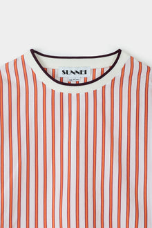 Kimono T-Shirt | Men | Cream x Red Stripes