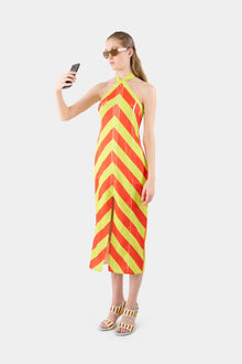 Triangle Dress | Women | Red x Yellow Stripes