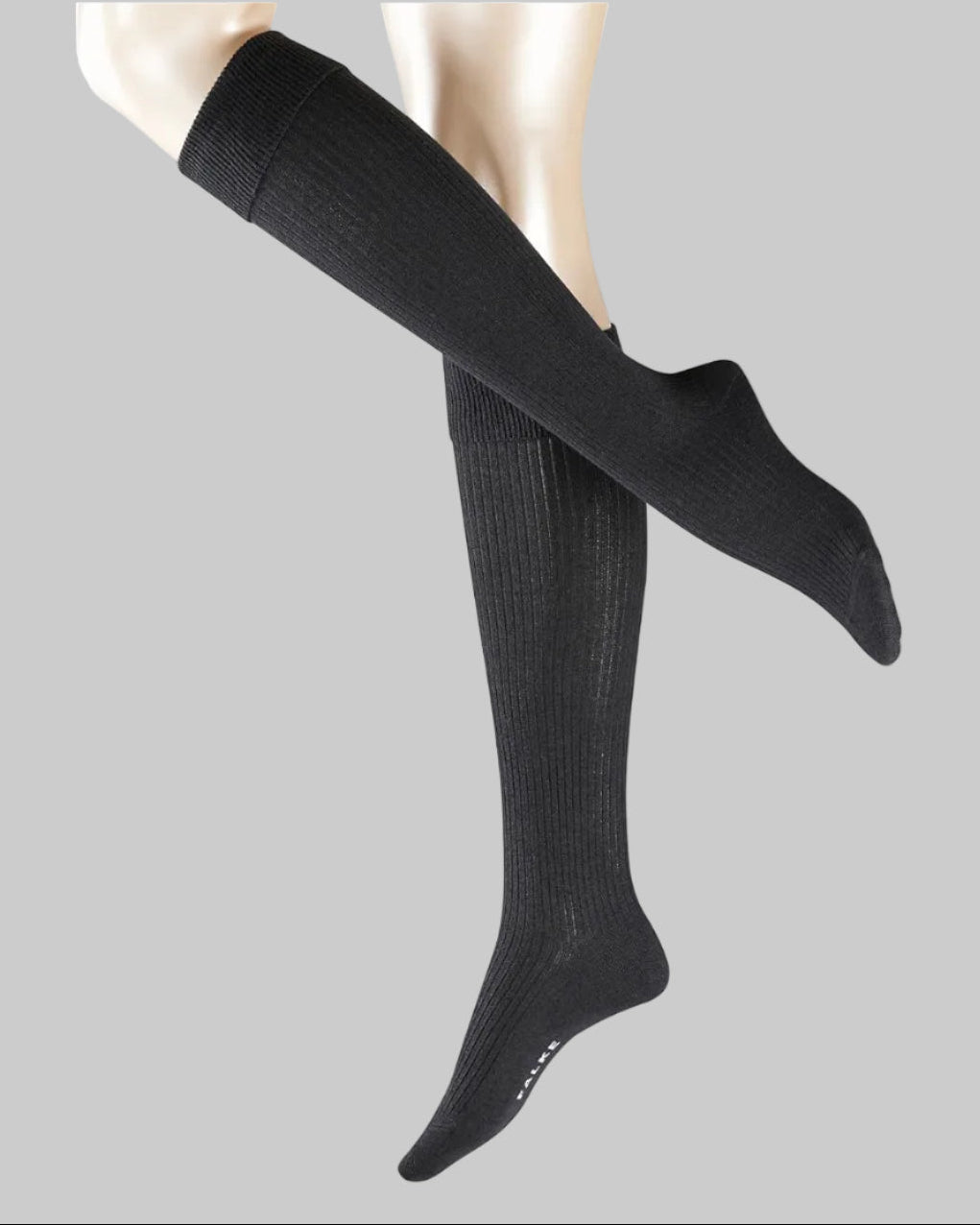 Womens | Strig Rib Knee-High Socks | Anthra Mel