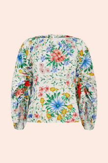 Wildflower Voile Full Sleeve Top | Ivory Multi