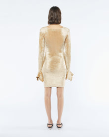 Brina Velour Knit Mini Dress | Creme