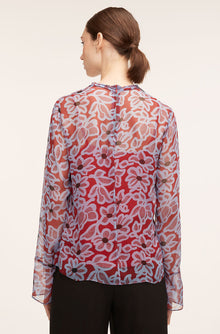 Vera Fleur Mock Neck Shell Blouse | Vera Fleur Cherry Combo