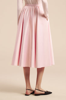 Sateen Midi Skirt | Icy Pink