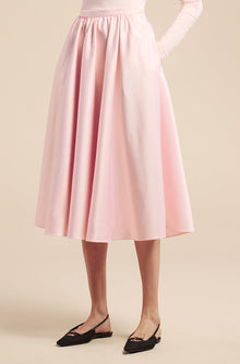 Sateen Midi Skirt | Icy Pink