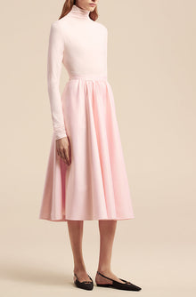 Sateen Midi Skirt | Icy Pink