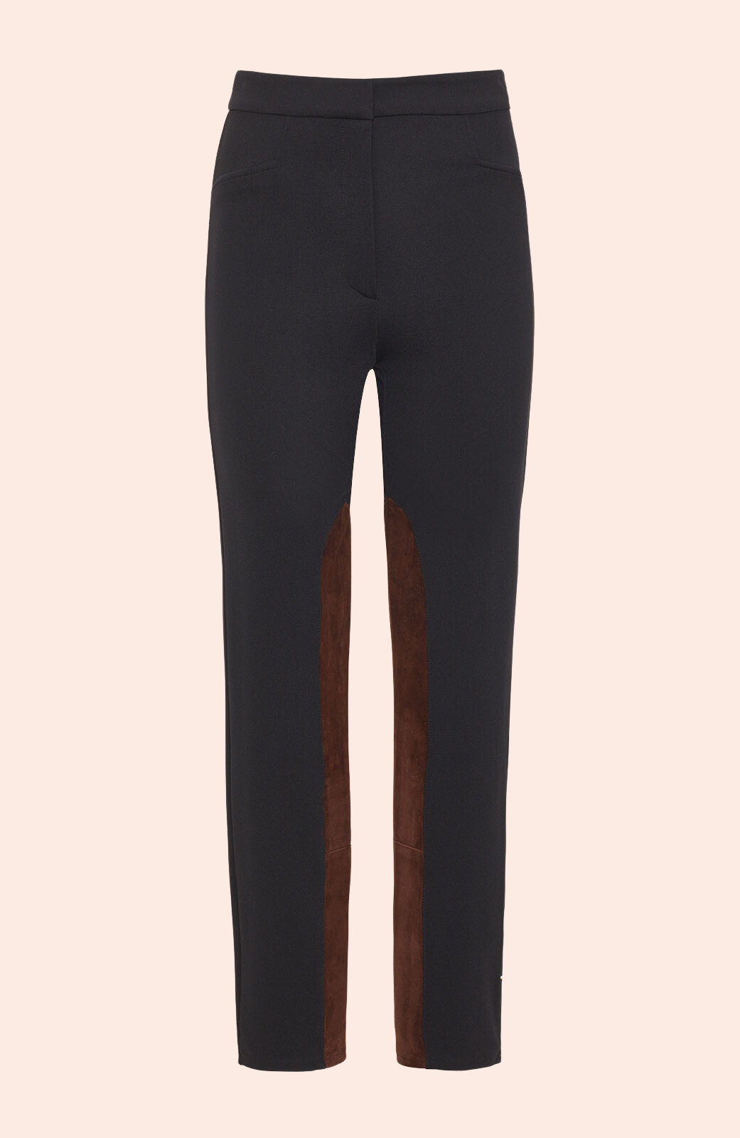 Ponte Twill and Suede Pant | Black